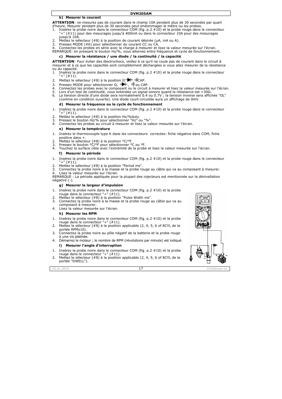 Velleman DVM205AM User Manual | Page 17 / 36