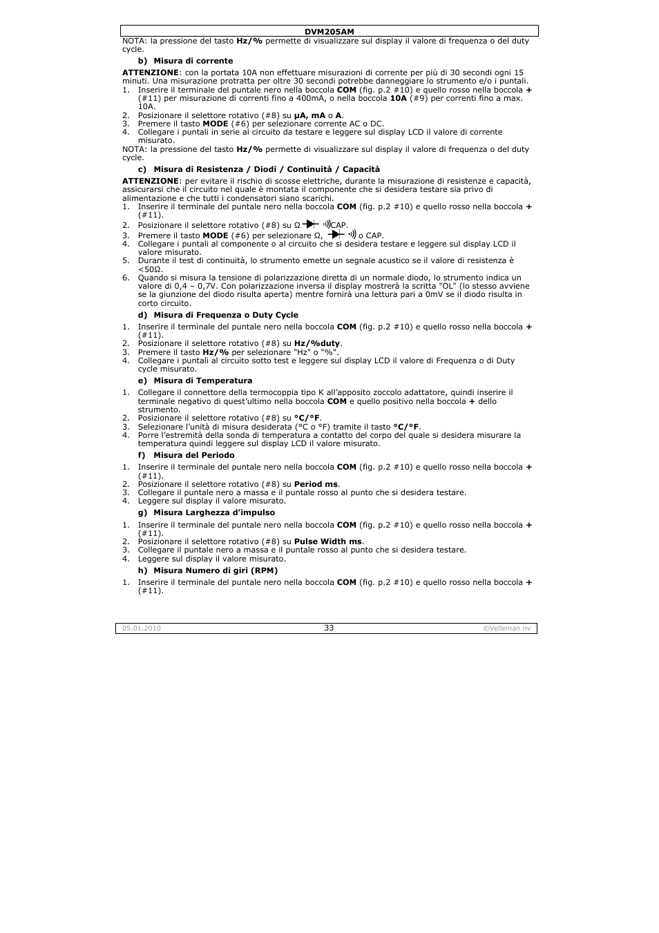 Velleman DVM205AM User Manual | Page 33 / 36
