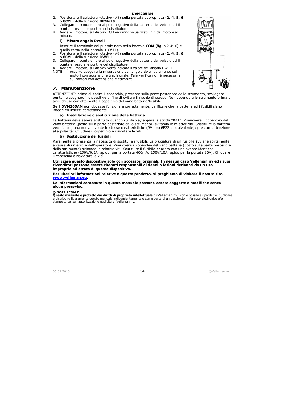 Velleman DVM205AM User Manual | Page 34 / 36