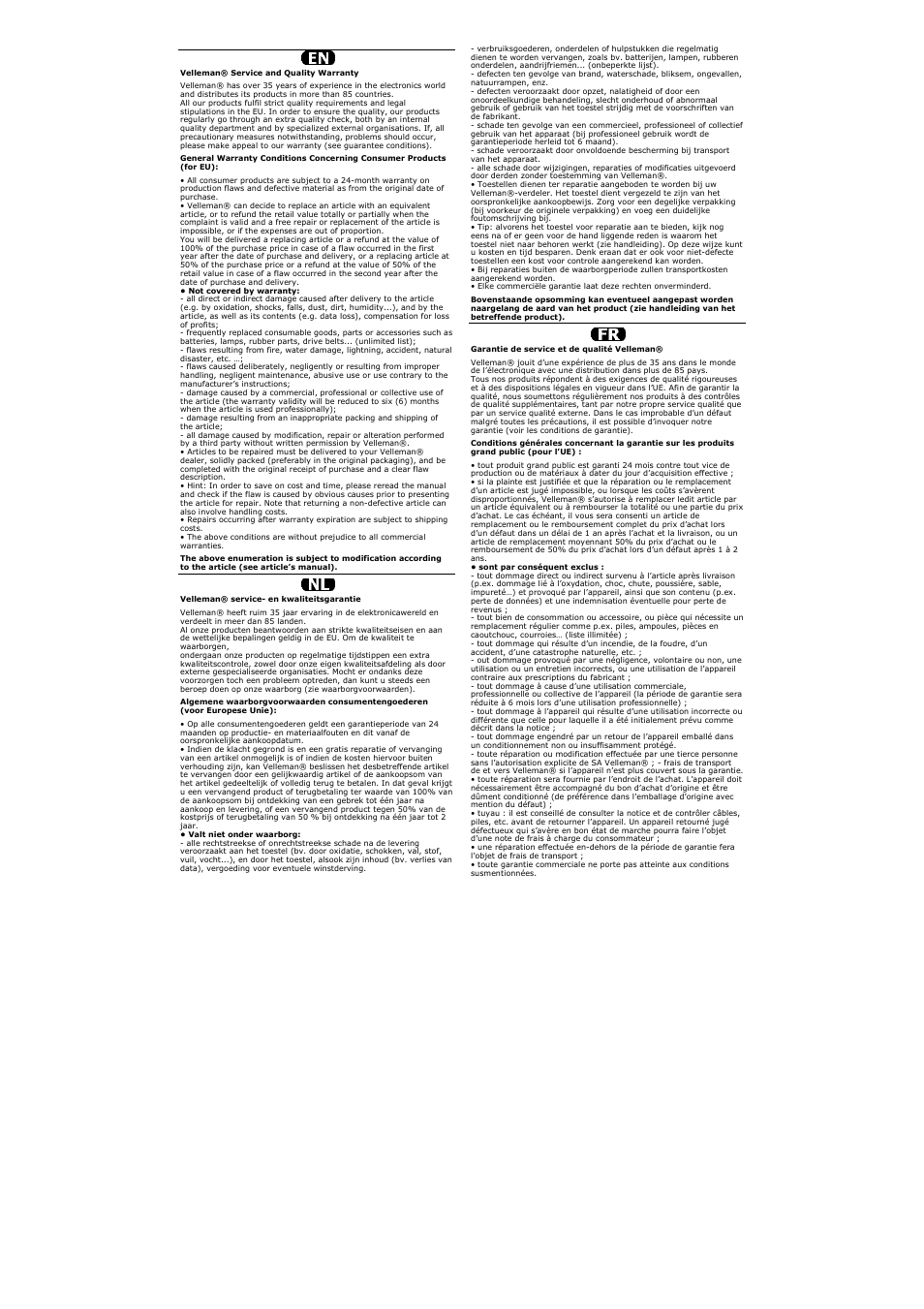 Velleman DVM205AM User Manual | Page 35 / 36