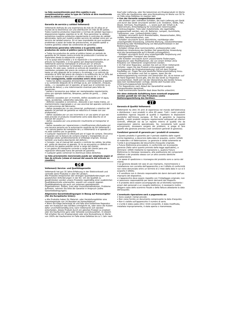 Velleman DVM205AM User Manual | Page 36 / 36