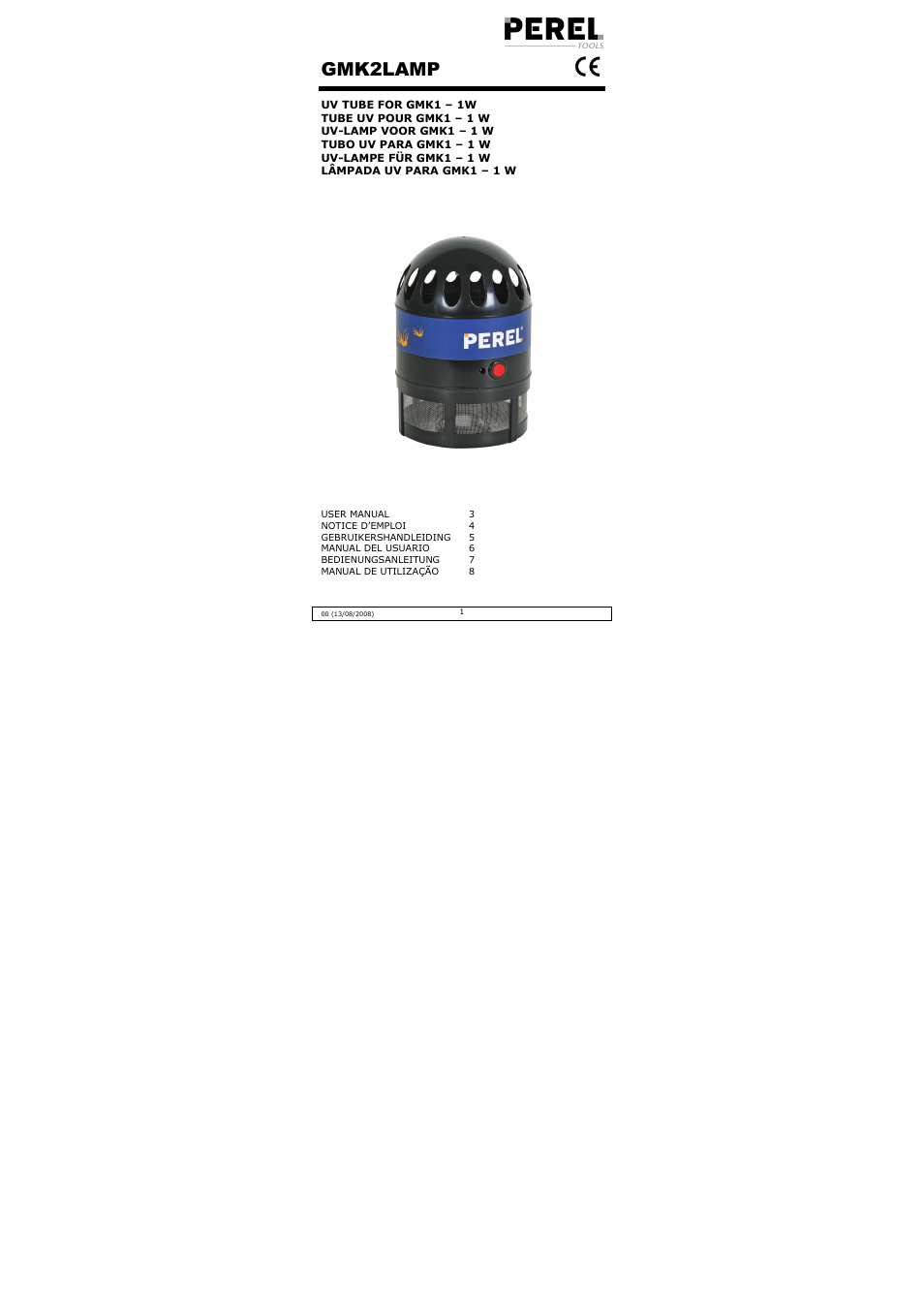Velleman GMK1LAMP User Manual | 8 pages