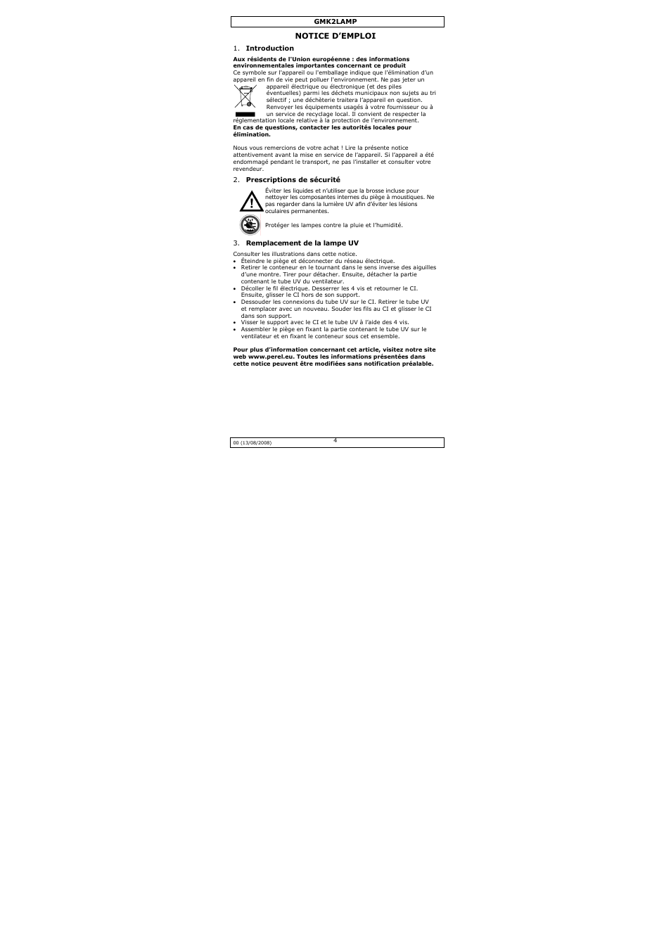 Velleman GMK1LAMP User Manual | Page 4 / 8