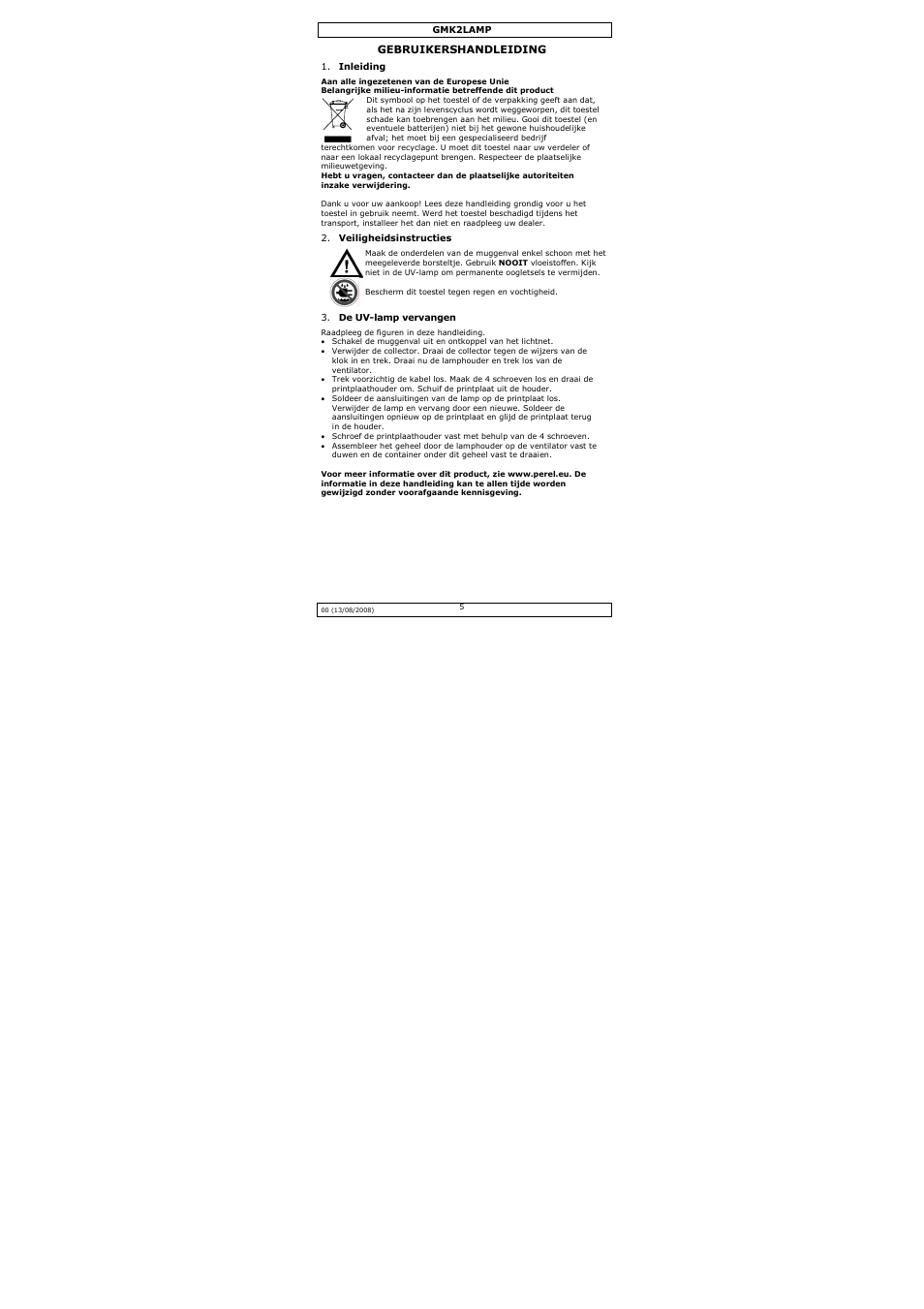Velleman GMK1LAMP User Manual | Page 5 / 8