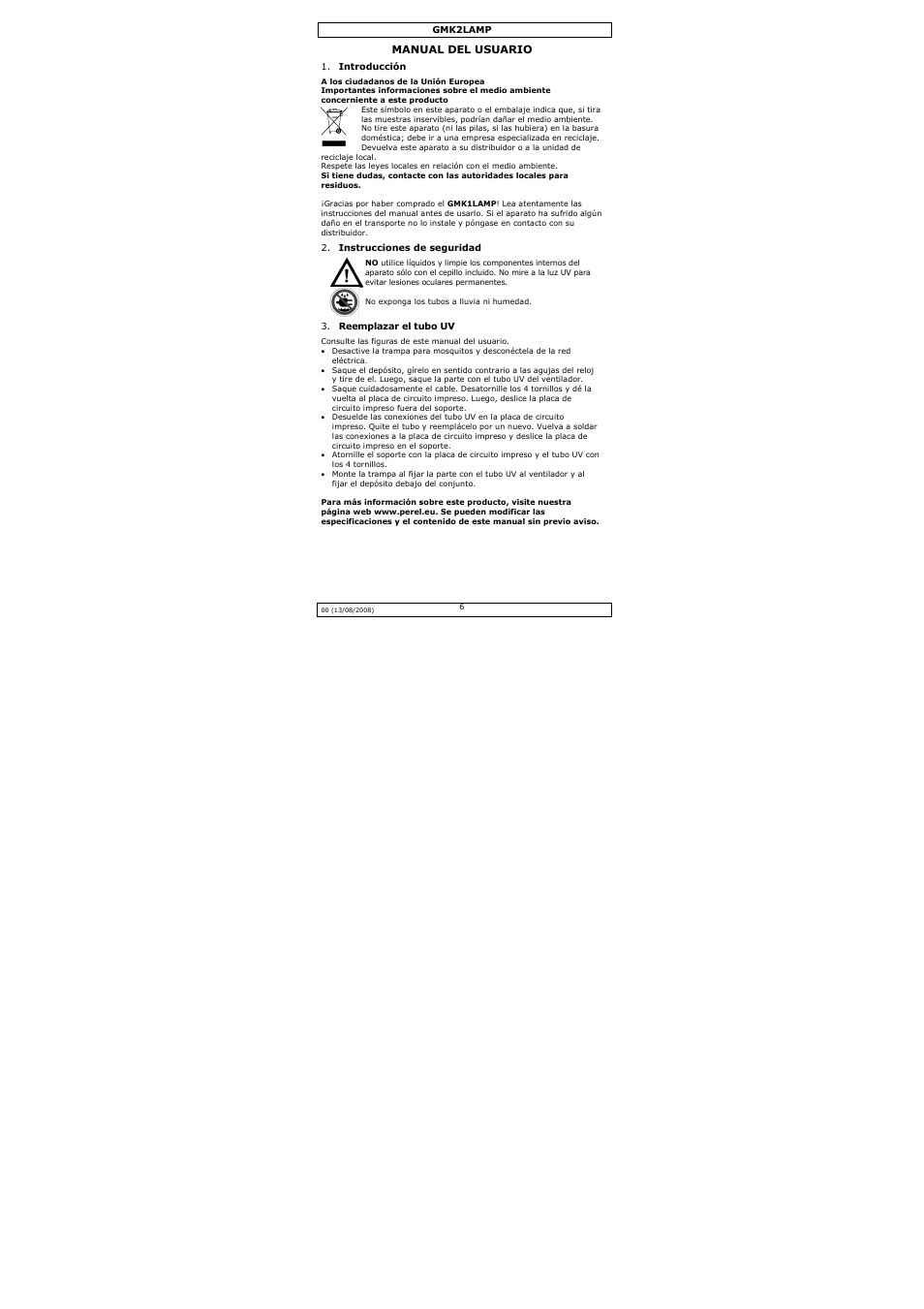 Velleman GMK1LAMP User Manual | Page 6 / 8