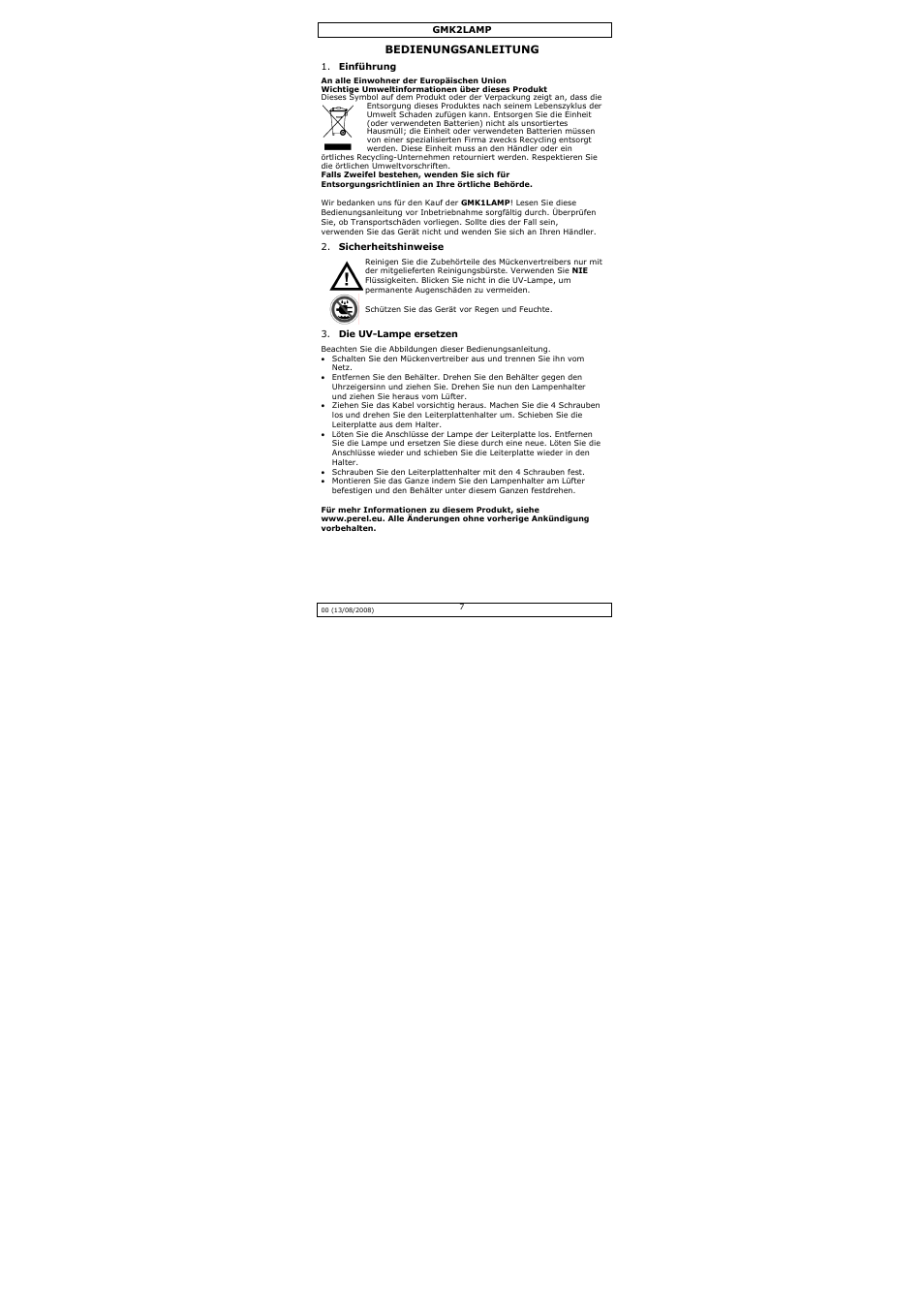 Velleman GMK1LAMP User Manual | Page 7 / 8