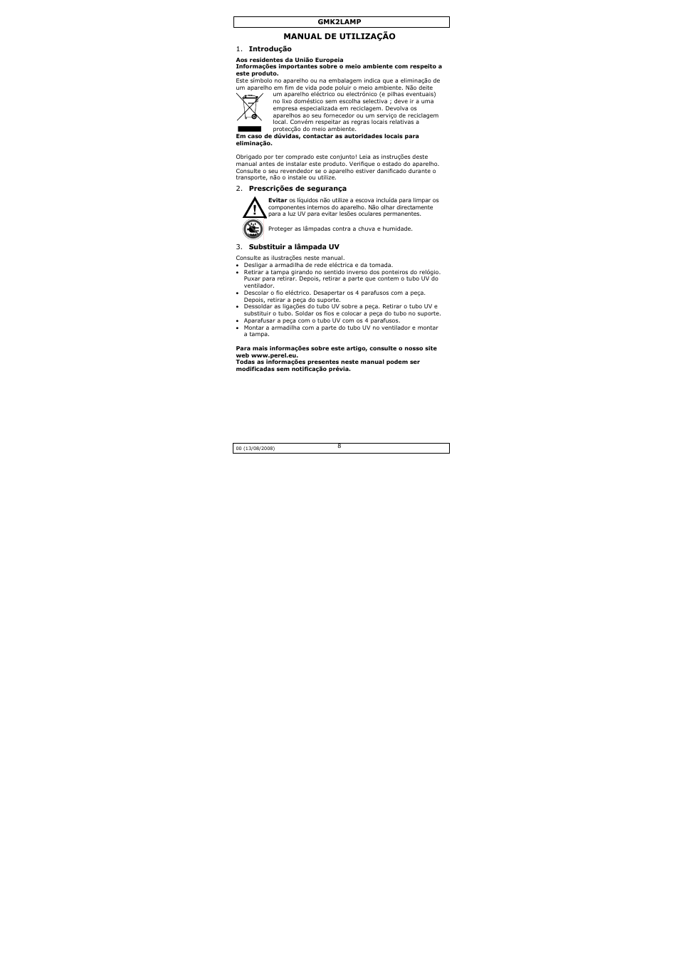 Velleman GMK1LAMP User Manual | Page 8 / 8