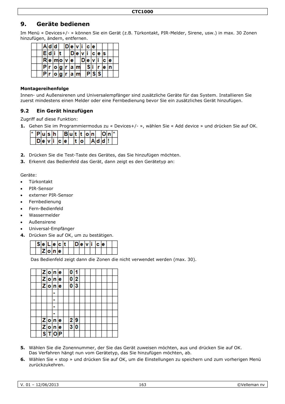 Geräte bedienen, Montagereihenfolge, 2 ein gerät hinzufügen | Velleman CTC1000 User Manual | Page 163 / 223