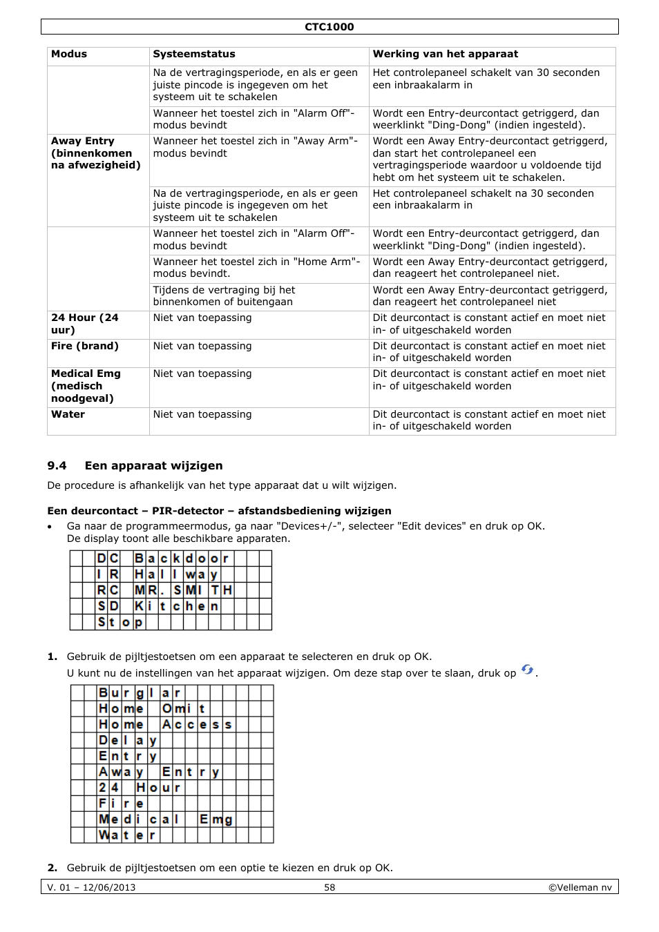4 een apparaat wijzigen | Velleman CTC1000 User Manual | Page 58 / 223