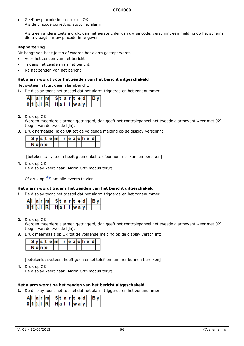Rapportering | Velleman CTC1000 User Manual | Page 66 / 223