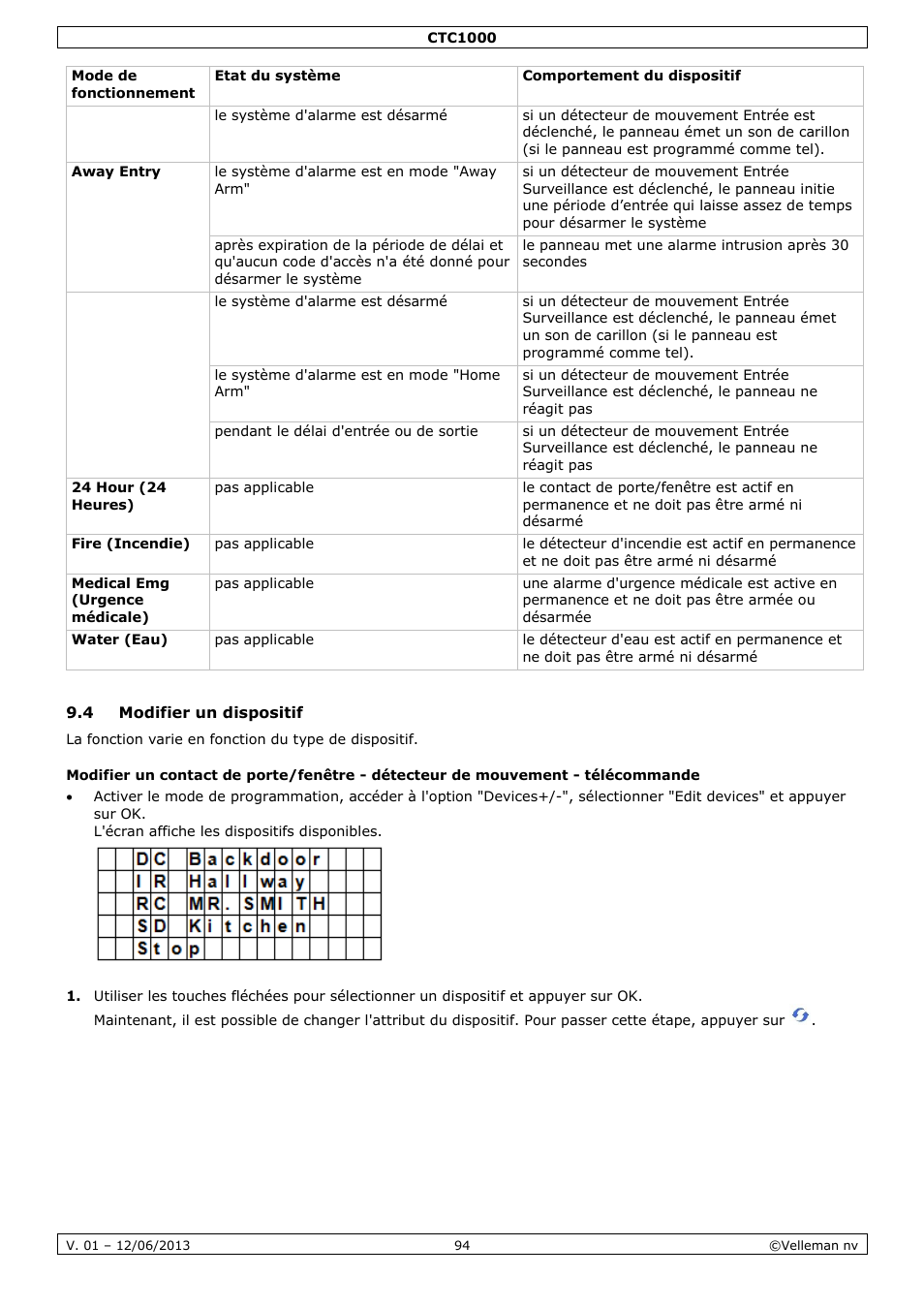 4 modifier un dispositif | Velleman CTC1000 User Manual | Page 94 / 223
