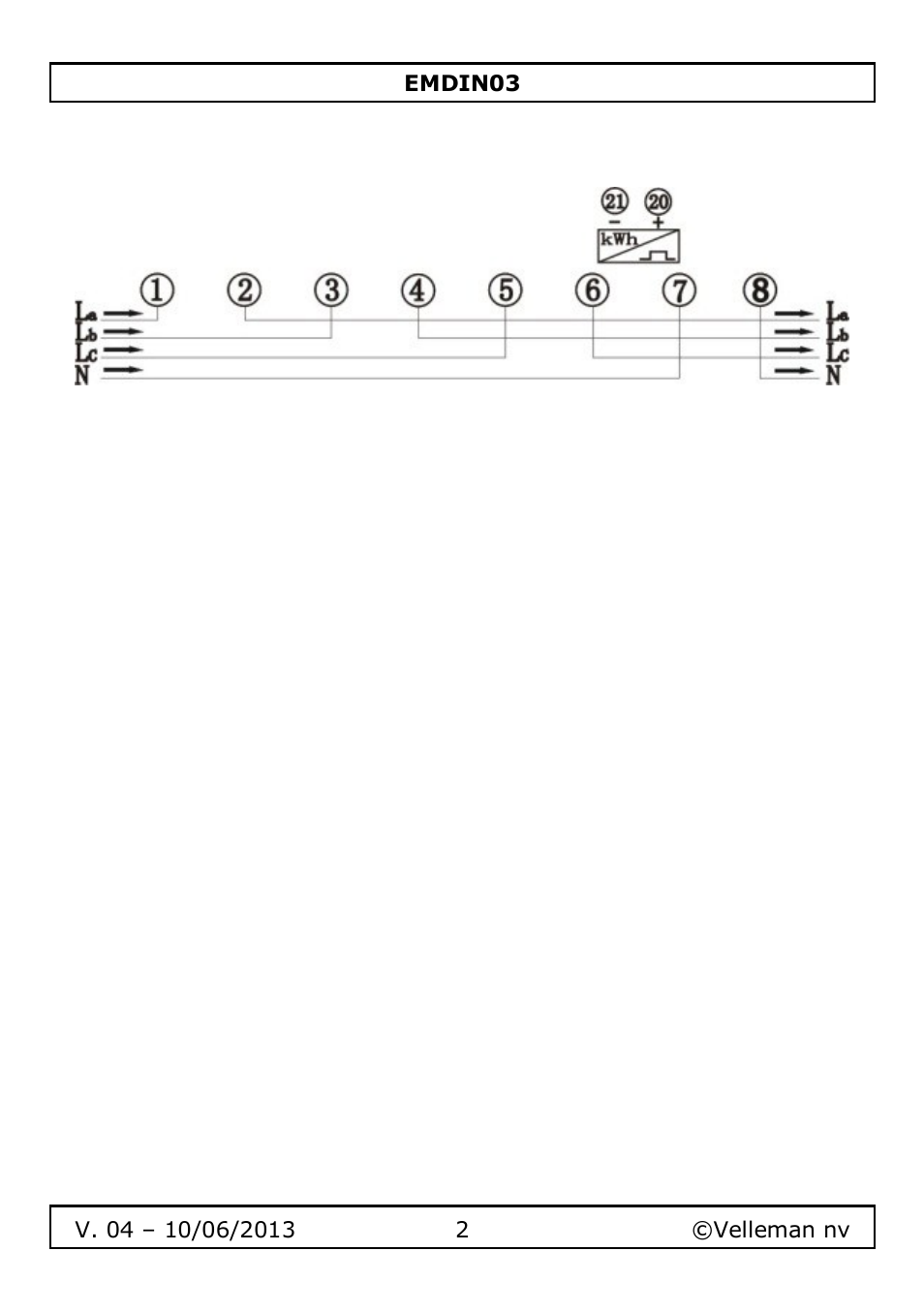 Velleman EMDIN03 User Manual | Page 2 / 16