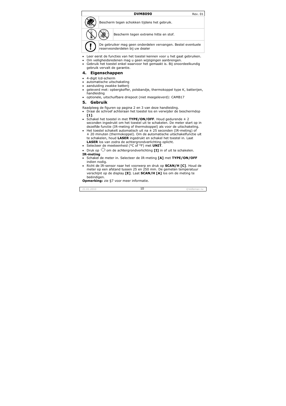 Velleman DVM8090 User Manual | Page 10 / 32