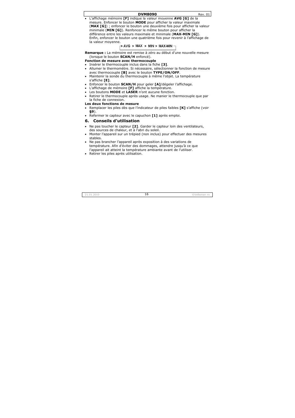 Velleman DVM8090 User Manual | Page 16 / 32