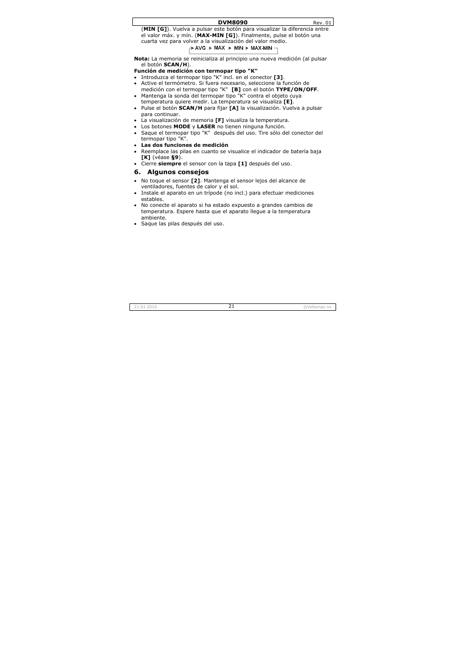 Velleman DVM8090 User Manual | Page 21 / 32