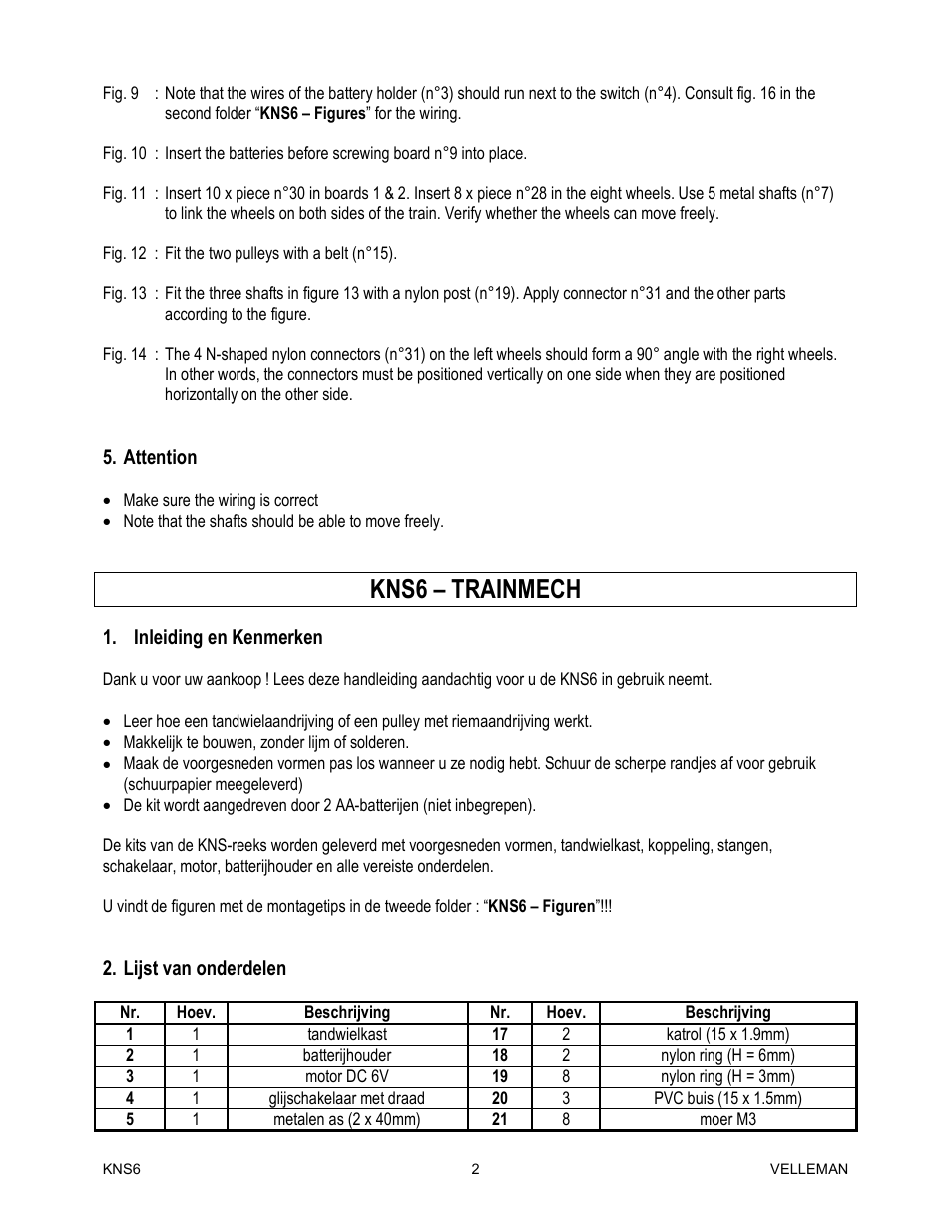 Kns6 – trainmech | Velleman KNS6 User Manual | Page 2 / 8