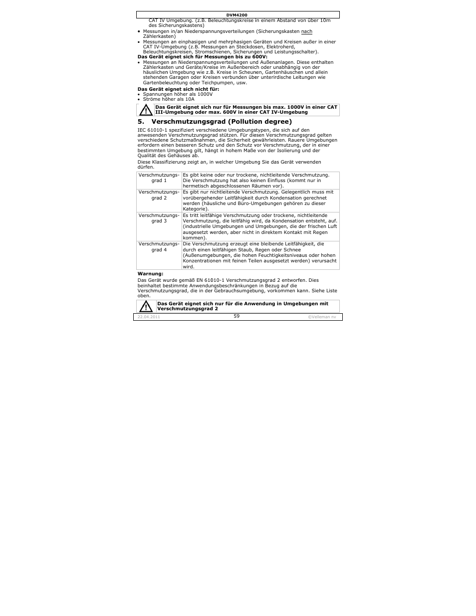 Velleman DVM4200 User Manual | Page 59 / 72