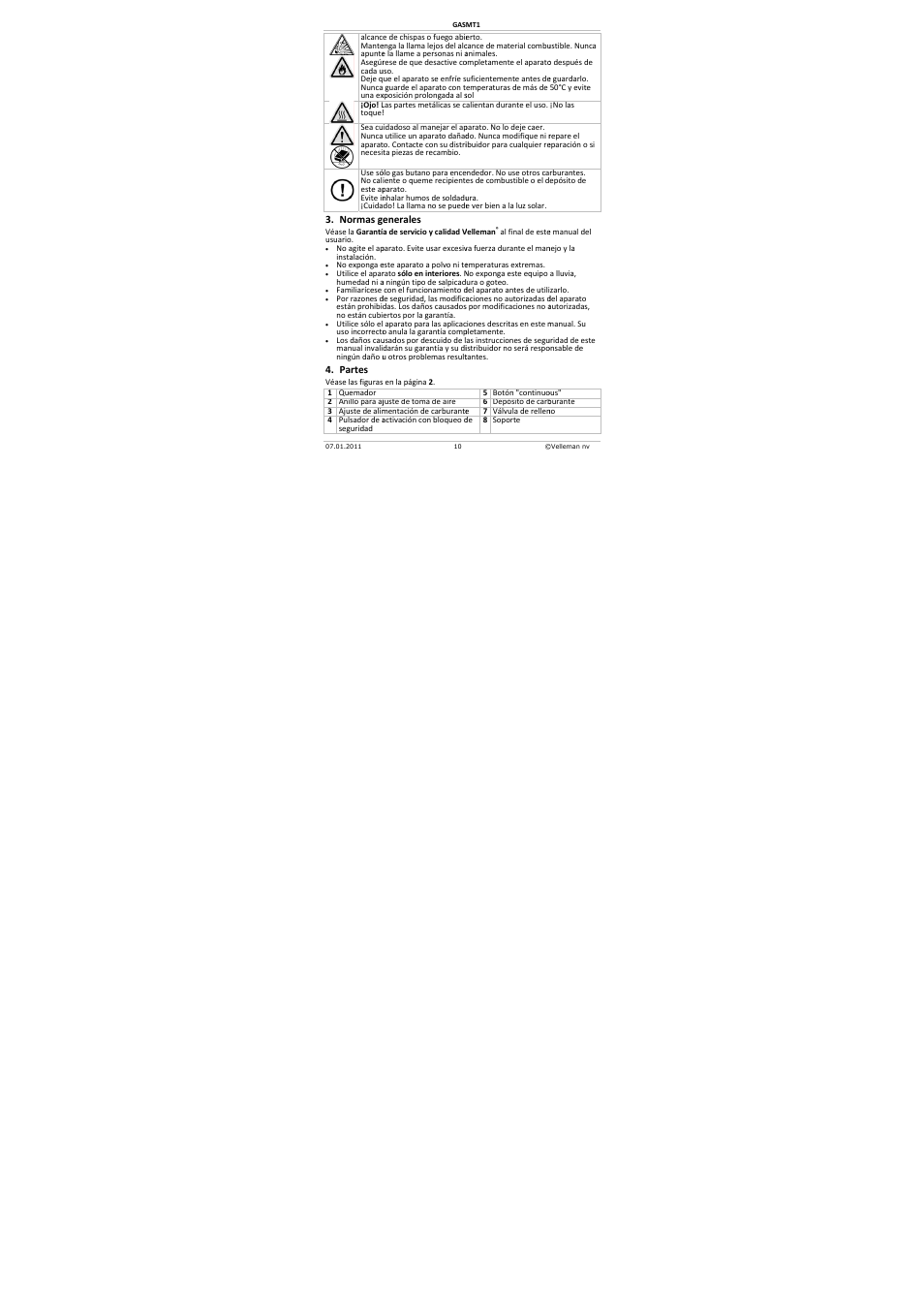 Velleman GASMT1 User Manual | Page 10 / 18