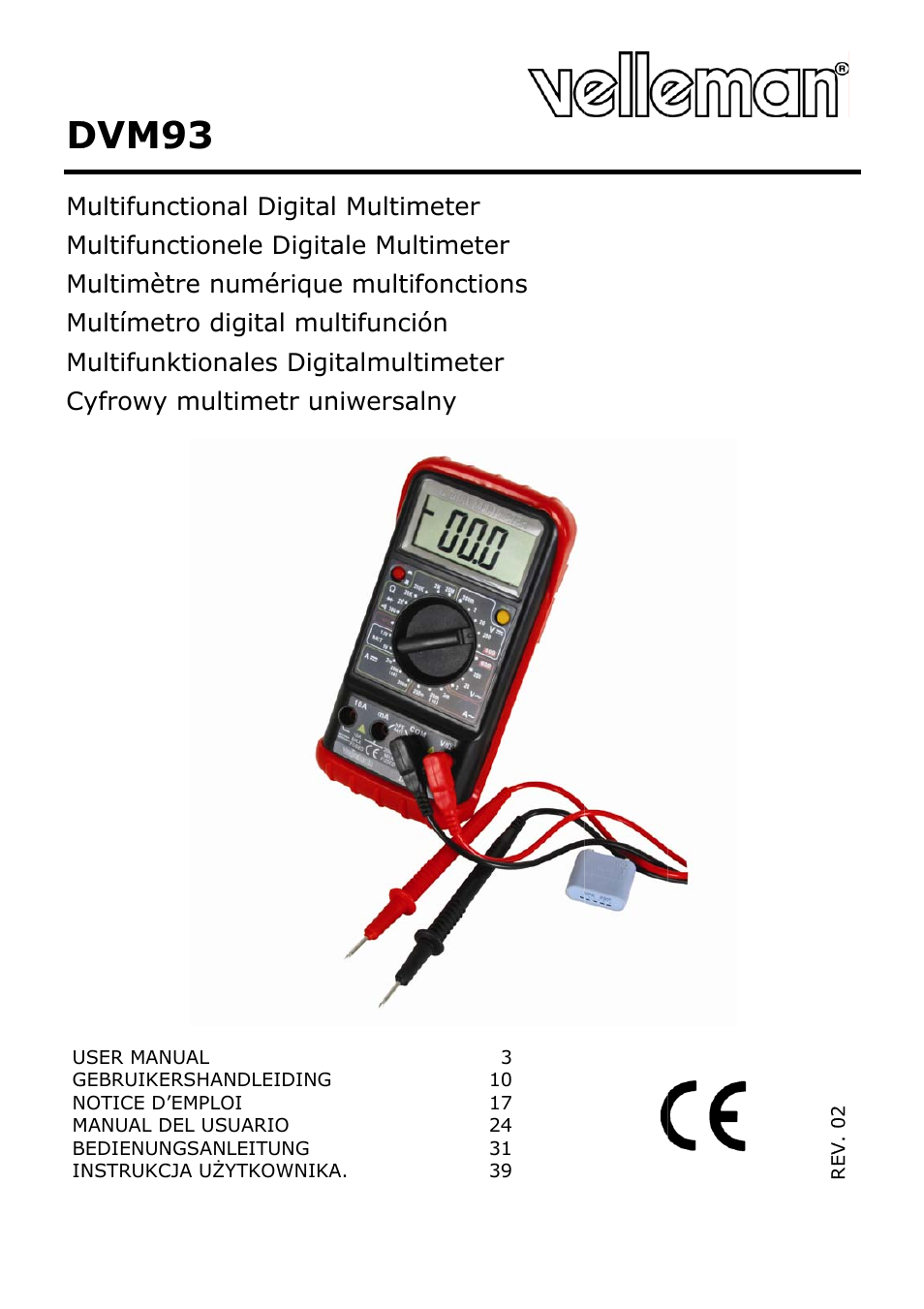 Velleman DVM93 User Manual | 48 pages