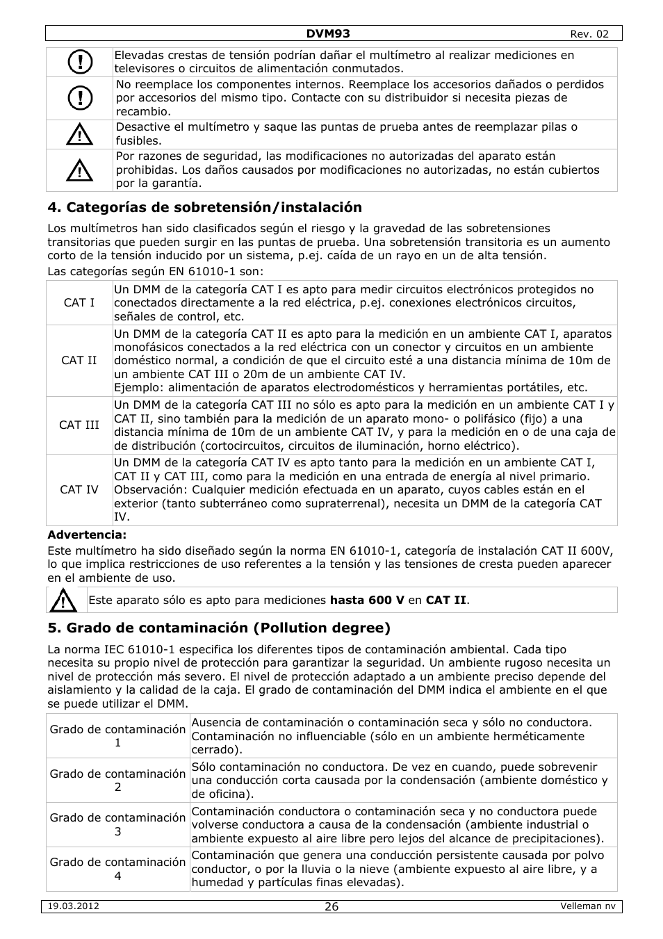Velleman DVM93 User Manual | Page 26 / 48