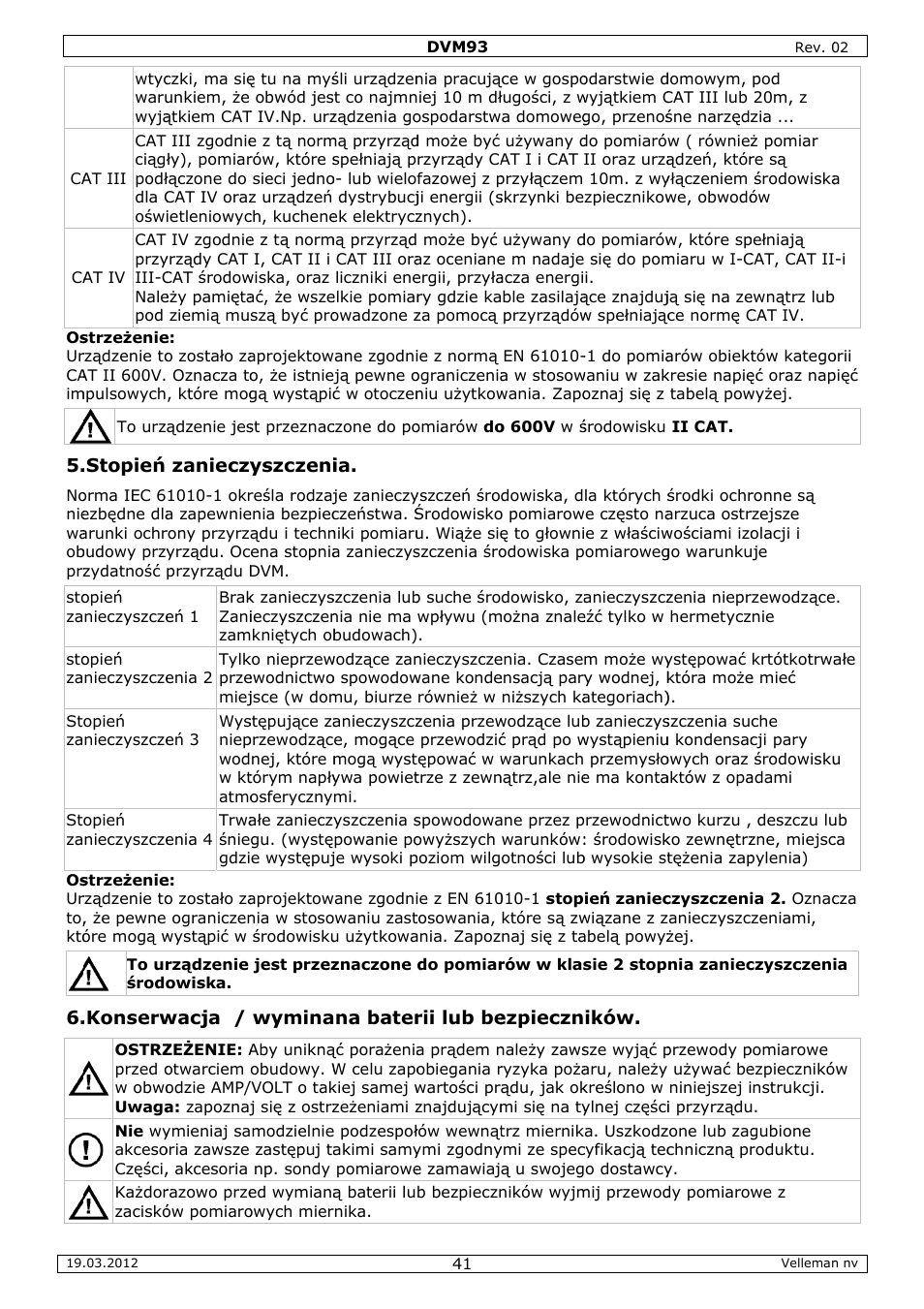 Velleman DVM93 User Manual | Page 41 / 48