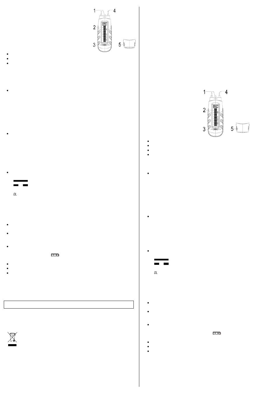 Evm125 – medidor de humidade, Umschreibung, Wartung | Anwendung, Introdução, Especificações, Descrição, Manutenção, Utilização | Velleman EVM125 User Manual | Page 4 / 4