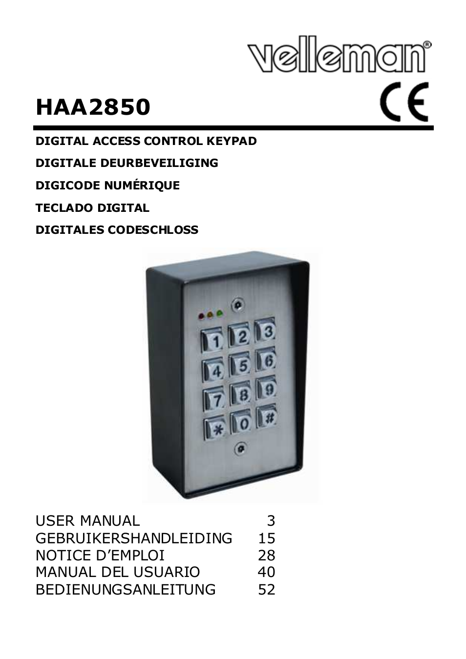 Velleman HAA2850 User Manual | 67 pages