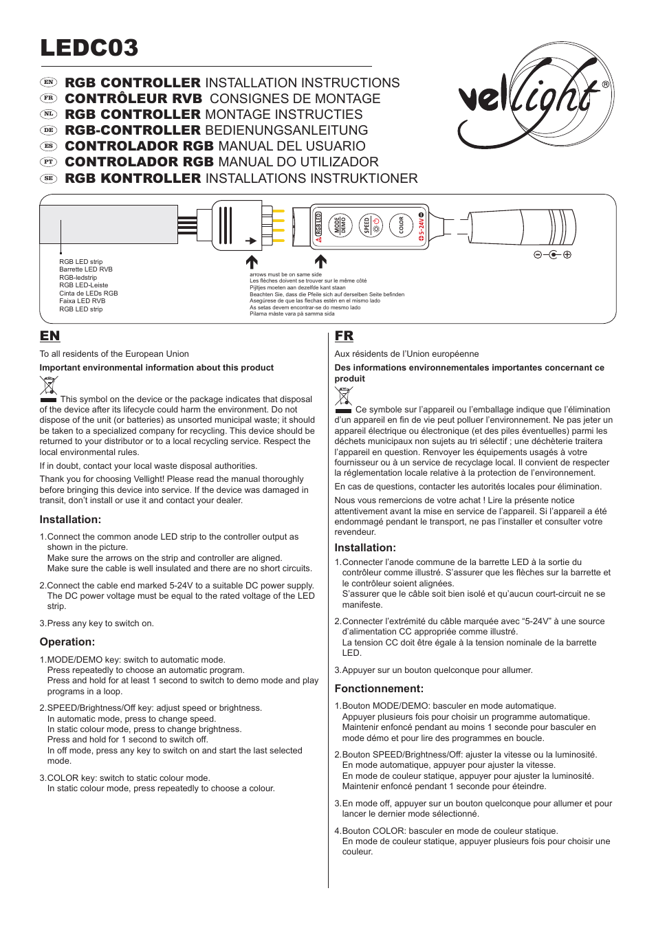 Velleman LEDC03 User Manual | 5 pages