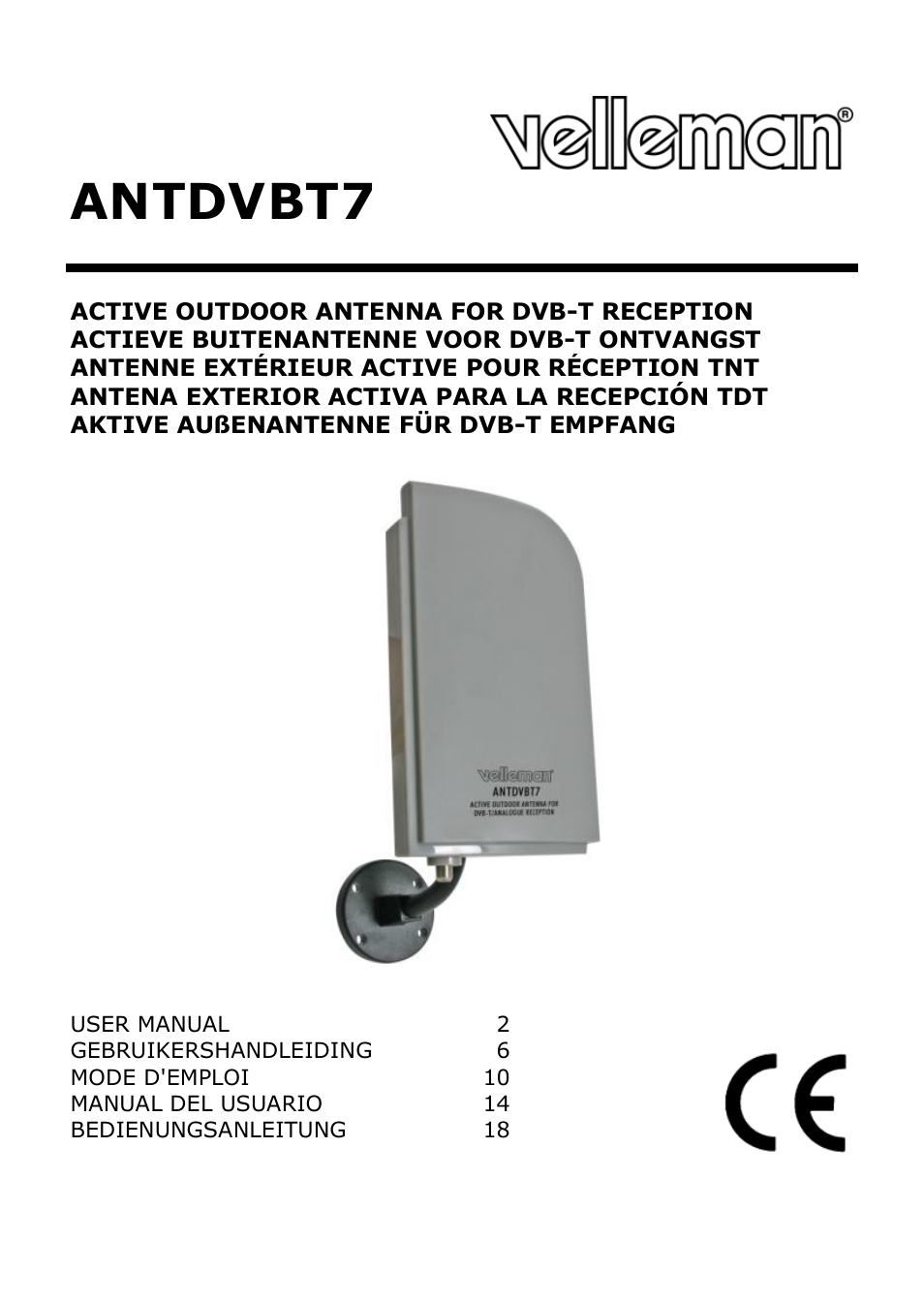 Velleman ANTDVBT7 User Manual | 24 pages