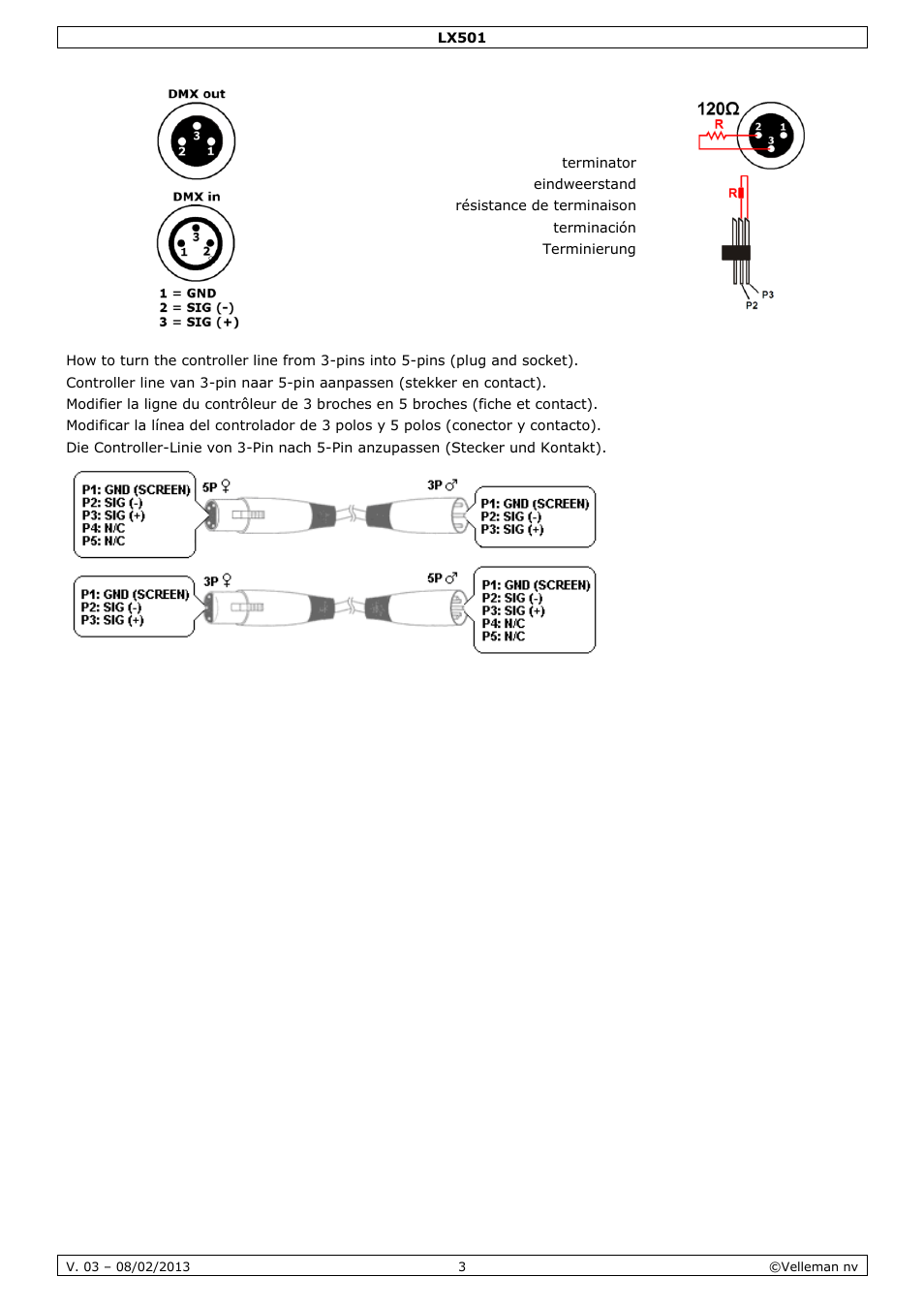 Velleman LX501 User Manual | Page 3 / 33