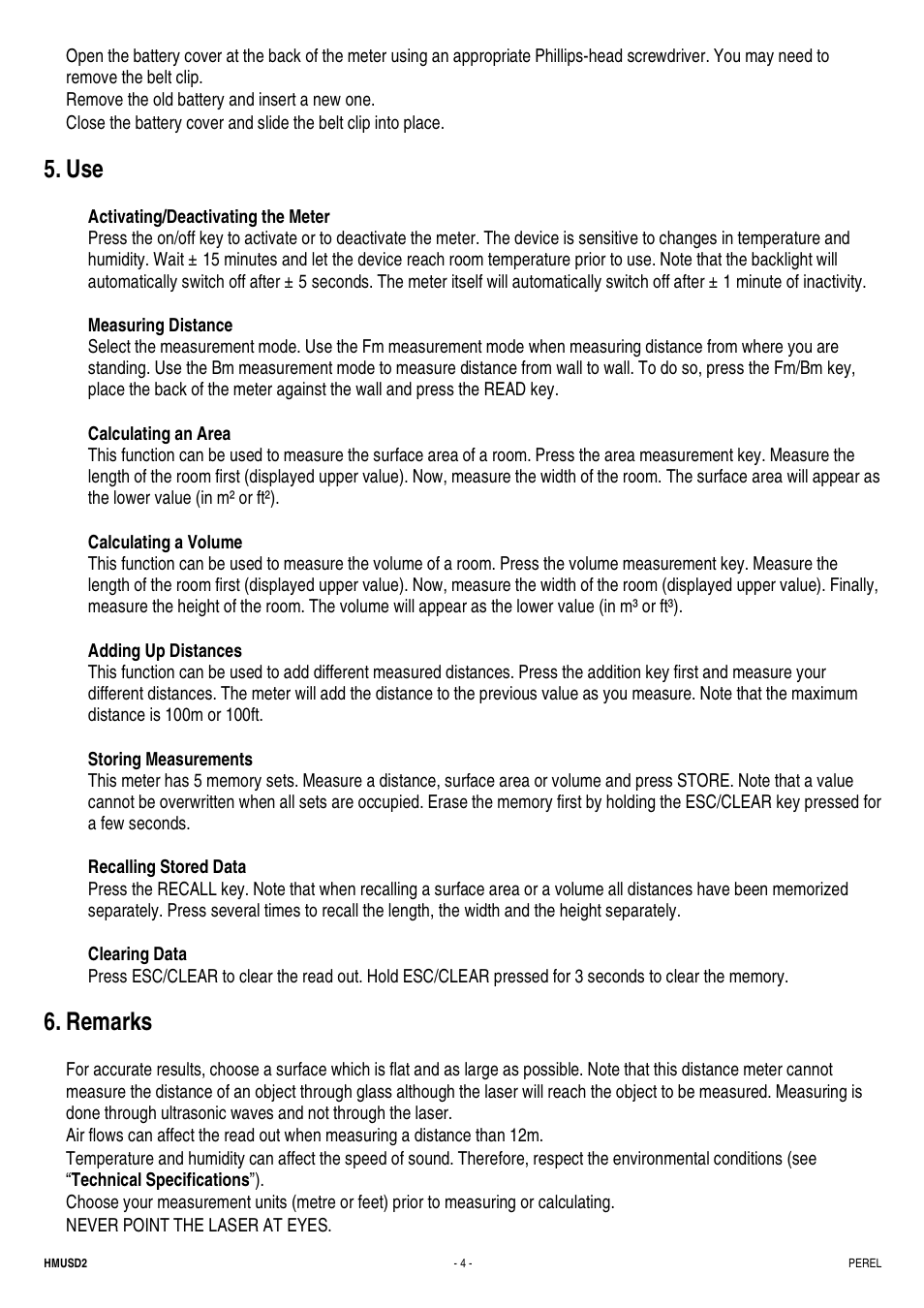 Remarks | Velleman HMUSD2 User Manual | Page 4 / 16