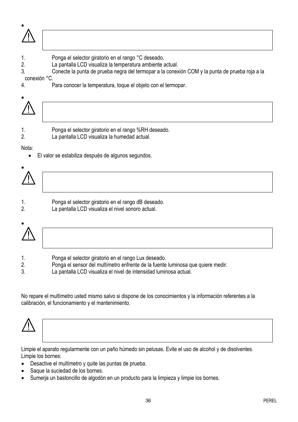Limpieza y mantenimiento | Velleman EVM1400 User Manual | Page 36 / 60