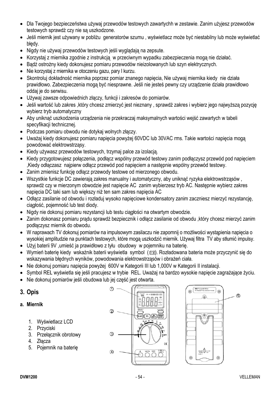 Velleman DVM1200 User Manual | Page 54 / 74