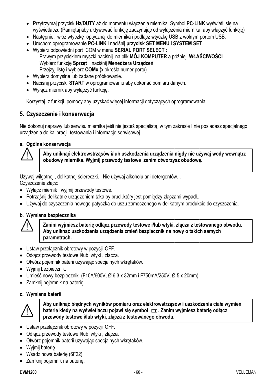 Velleman DVM1200 User Manual | Page 60 / 74