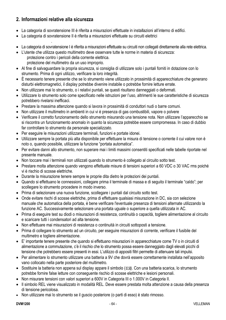 Velleman DVM1200 User Manual | Page 64 / 74