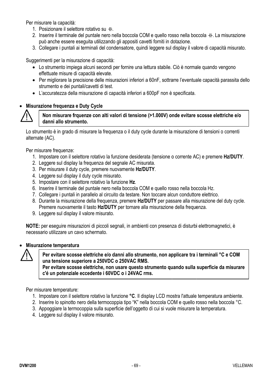 Velleman DVM1200 User Manual | Page 69 / 74