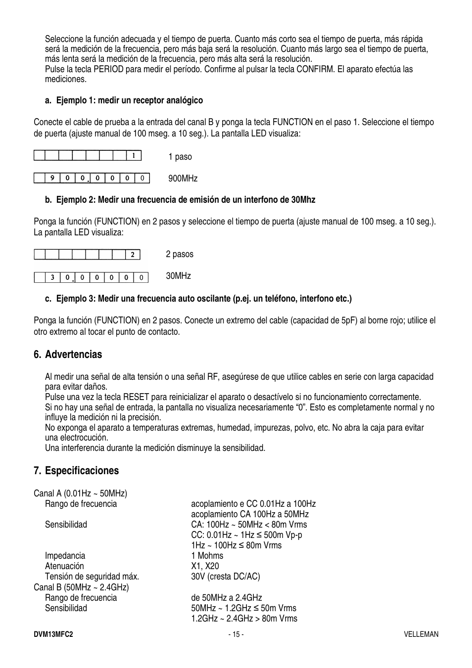 Velleman DVM13MFC2 User Manual | Page 15 / 23