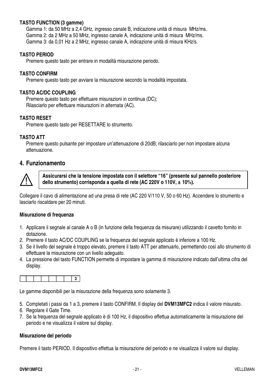 Velleman DVM13MFC2 User Manual | Page 21 / 23