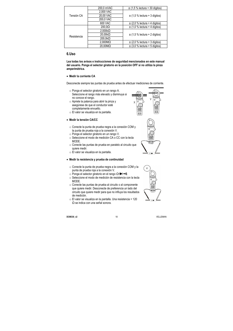 Velleman DCM330 User Manual | Page 18 / 29