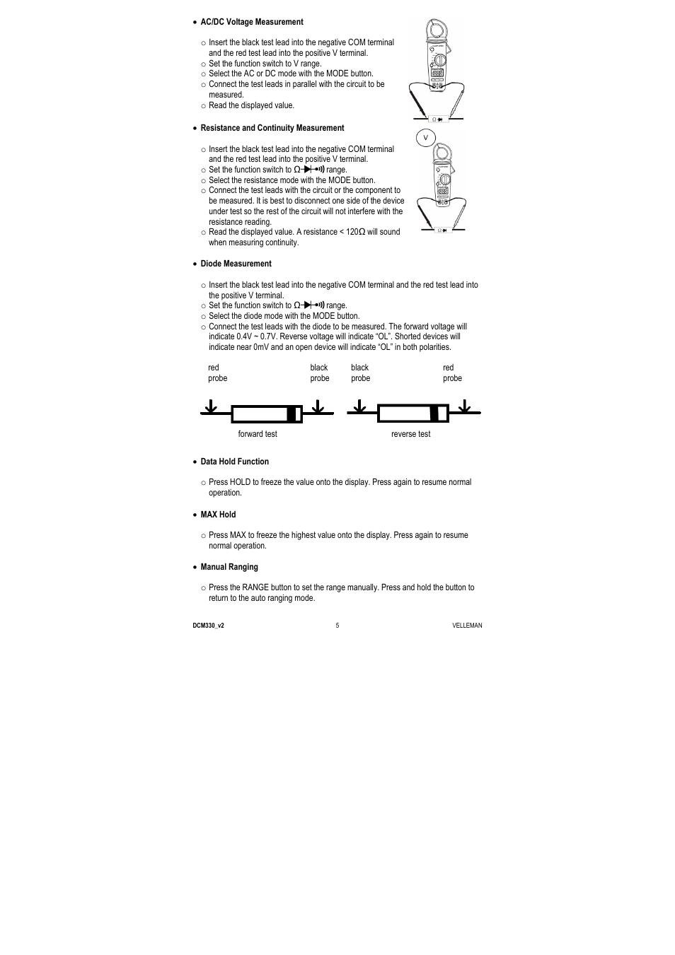 Velleman DCM330 User Manual | Page 5 / 29