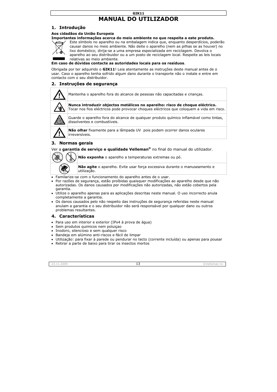 Manu, Ual do u, Utilizad | Velleman GIK11 User Manual | Page 13 / 16