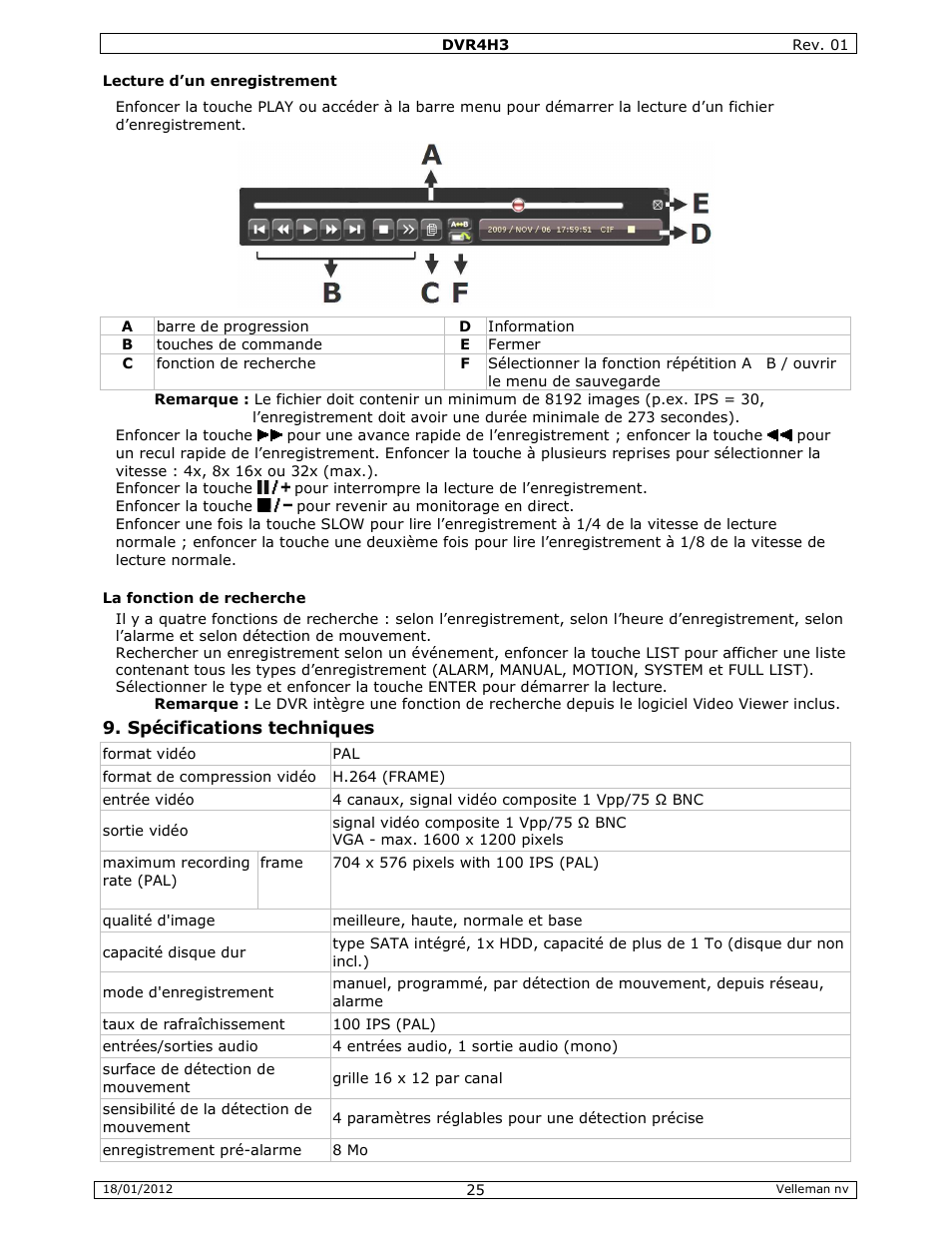 Velleman DVR4H3 Quick Installation Guide User Manual | Page 25 / 44