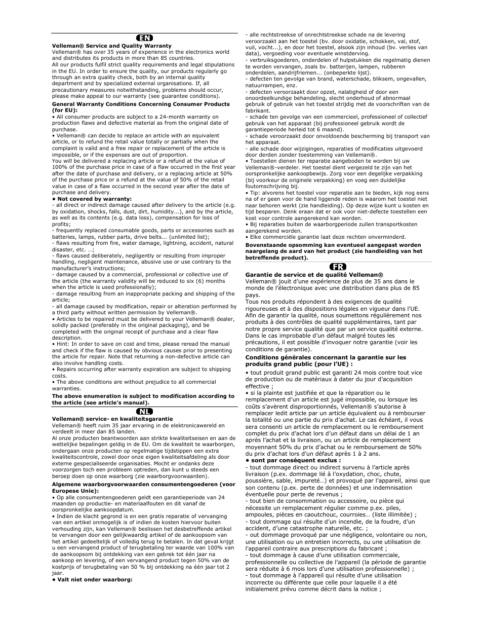 Velleman DVR4H3 Quick Installation Guide User Manual | Page 43 / 44