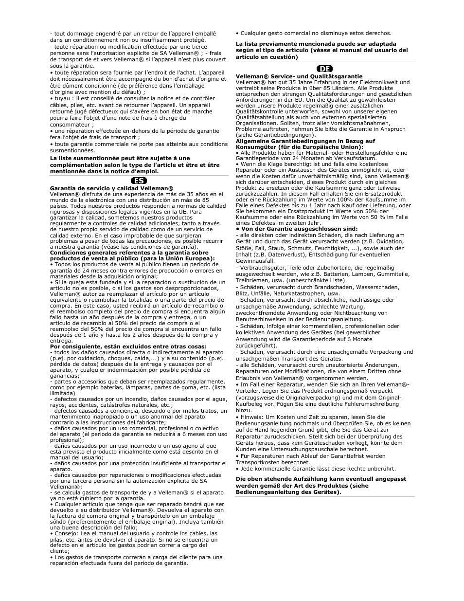 Velleman DVR4H3 Quick Installation Guide User Manual | Page 44 / 44