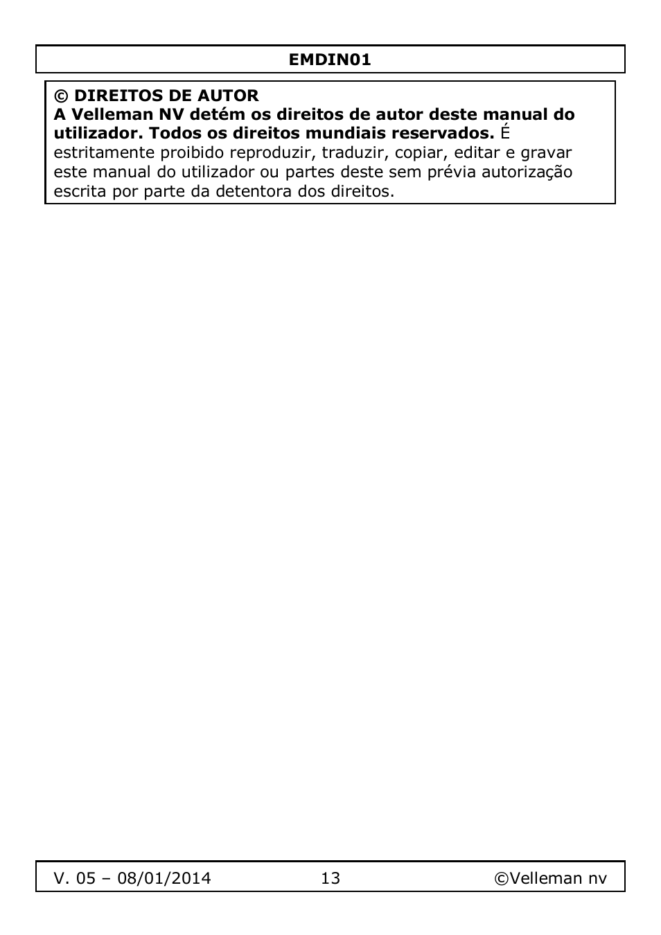 Velleman EMDIN01 User Manual | Page 13 / 13
