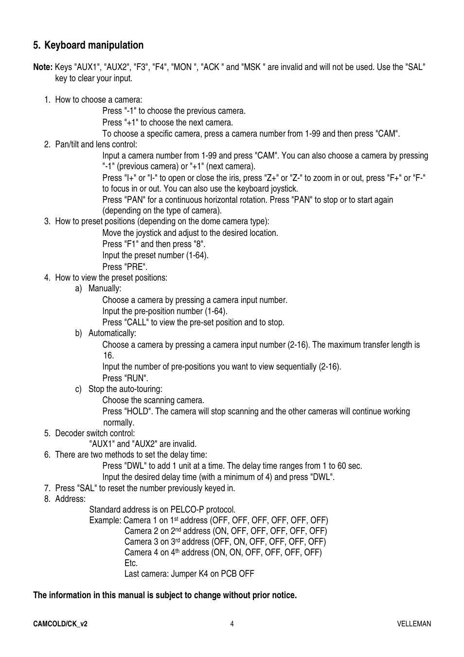 Velleman CAMCOLD-CK User Manual | Page 4 / 20