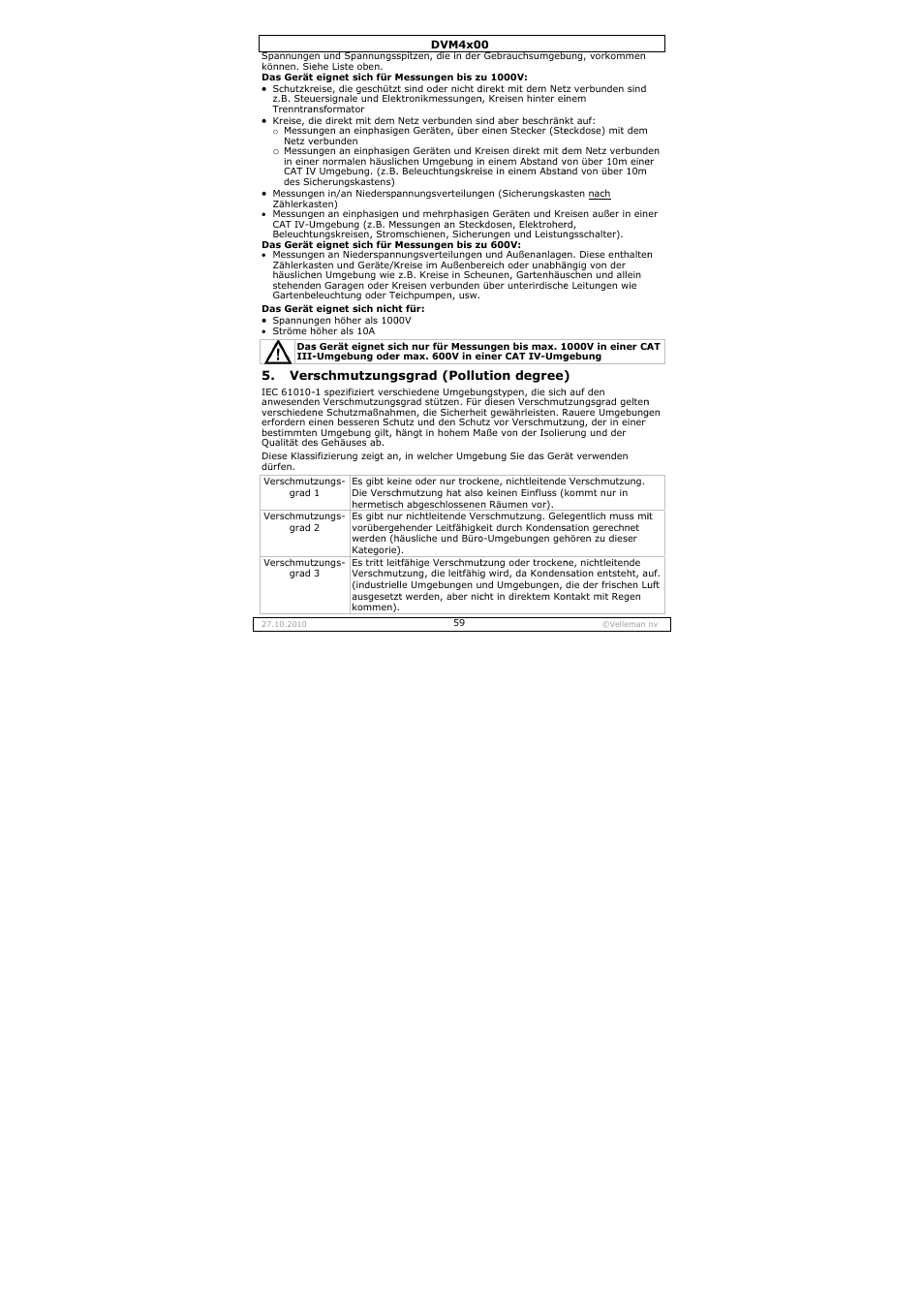 Velleman DVM4000 User Manual | Page 59 / 73