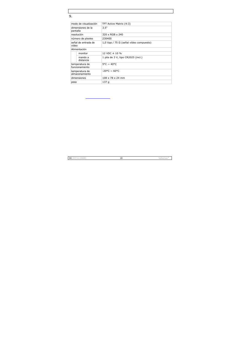 Velleman MONCOLHA3 User Manual | Page 18 / 22