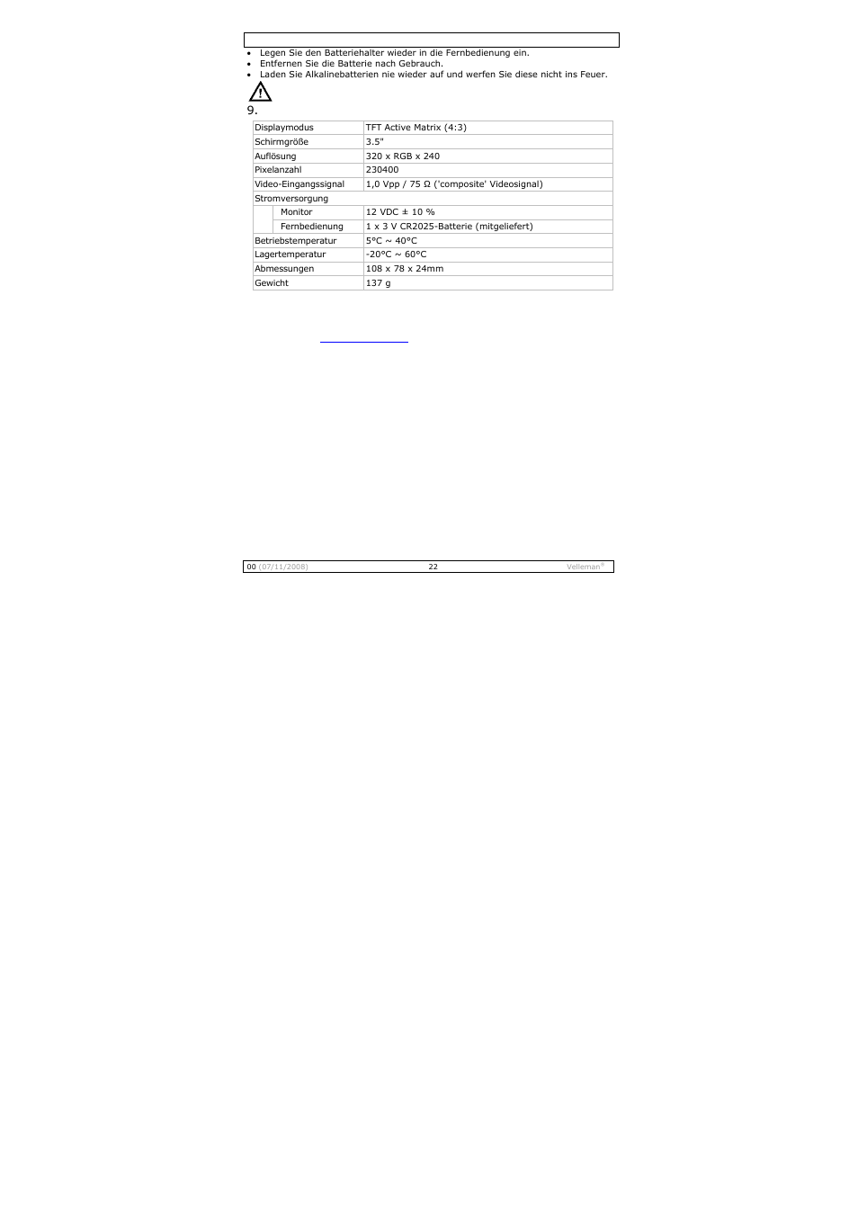 Velleman MONCOLHA3 User Manual | Page 22 / 22