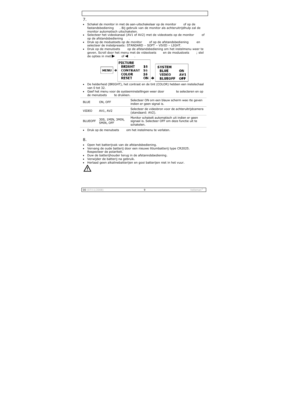Velleman MONCOLHA3 User Manual | Page 9 / 22